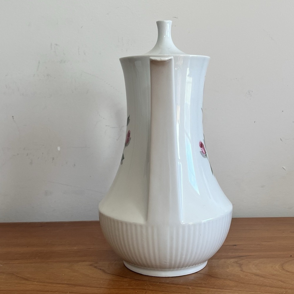 Vintage‎ Schirnding Porcelain Coffee Pot Tea Pot 1970's Pink Rose Floral Pattern - Picture 4 of 11
